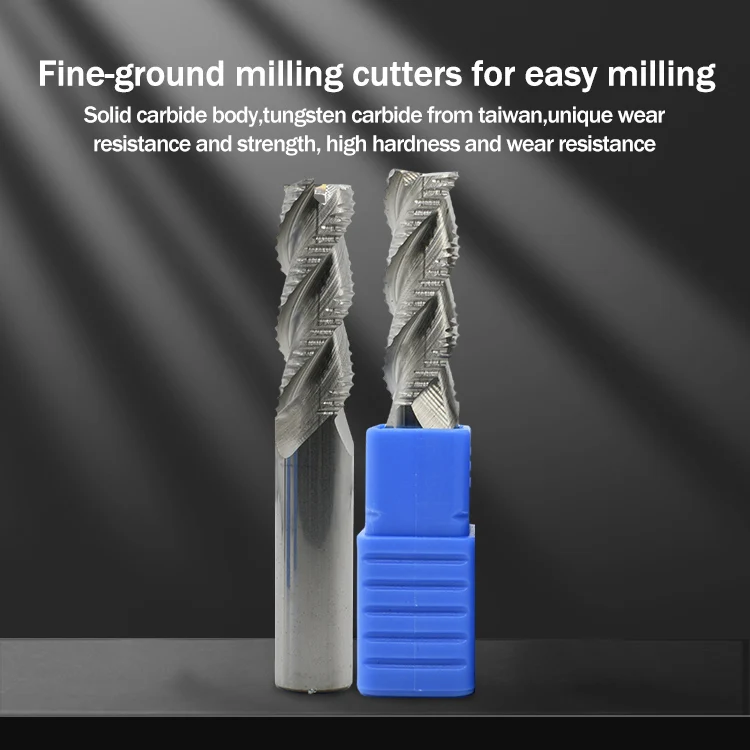 3 flute roughing end mill for aluminum  Chip breaking 3F aluminum router bit roughing endmill