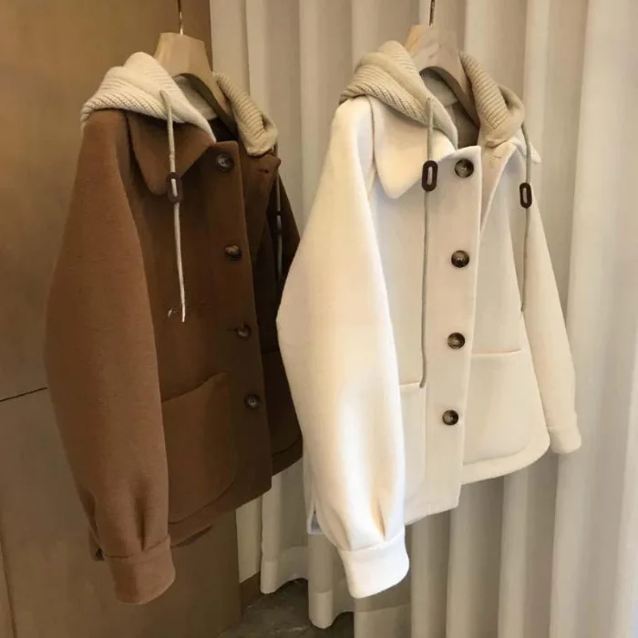 2024 New MP oem custom printed embroidery logo design plush woolen coat for women large size fashionable knitted hooded hoodies