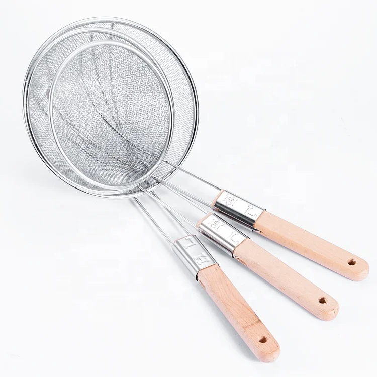 Filter Scoop Multi-functional Kitchen Strainer  Oil Mesh Colander Stainless Steel Skimmer Mesh Strainer