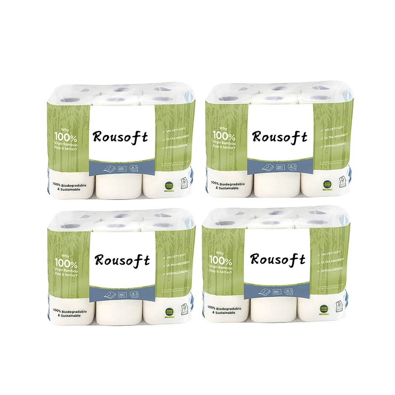 Wholesale High Quality Soft 3 Ply Layers Printed Cheap Toilet Tissue Paper Roll