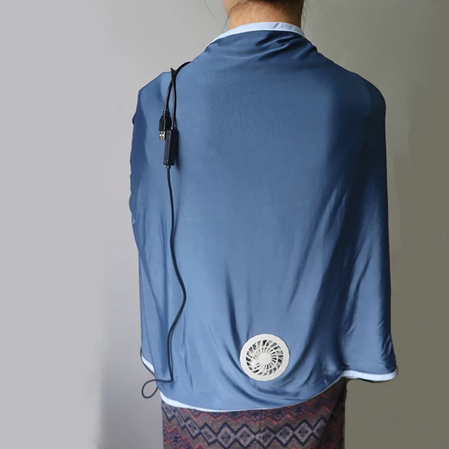 summer hot usb fan blanket snow cool feeling recycle fabric portable blanket washable dress wear Air-conditioned cloth