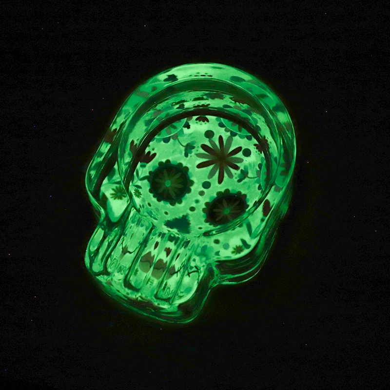 High Quality Custom Design Cigarette Glass Ashtray Glow In Dark Portable Cigar Glass Ashtray