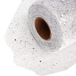Glitter Tulle Fabric Rolls Sequin Sparkling Ribbon Spool Netting for Wedding