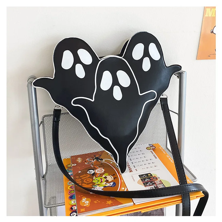 Ins Funny Ghost Shaped Shoulder Bag for Yong Girls Fashion Lady Purses and Handbags Halloween Party Crossbody Bag