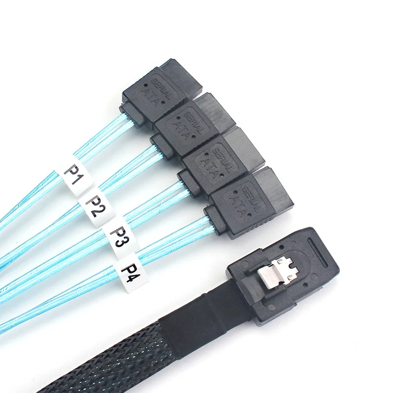 12 Гбит/с 50 см Mini SAS 36P SFF-8087 мужские до 4 SATA 7P передачи сплиттер жесткий диск кабель для