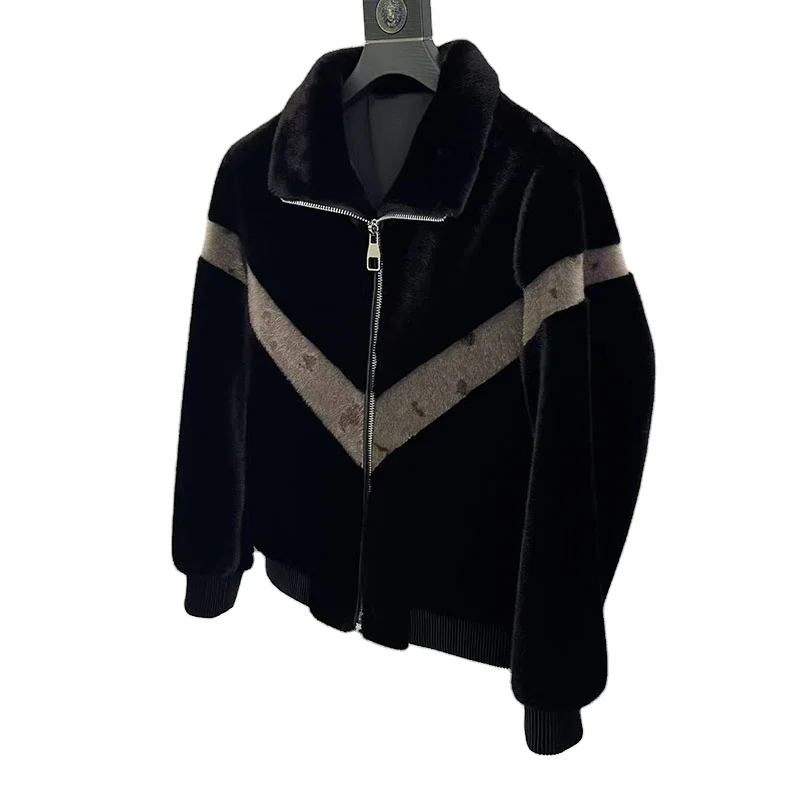 Outdoor Winter Custom Fashion Black Suede Hooded Jacket Black Faux Fur Jackets China