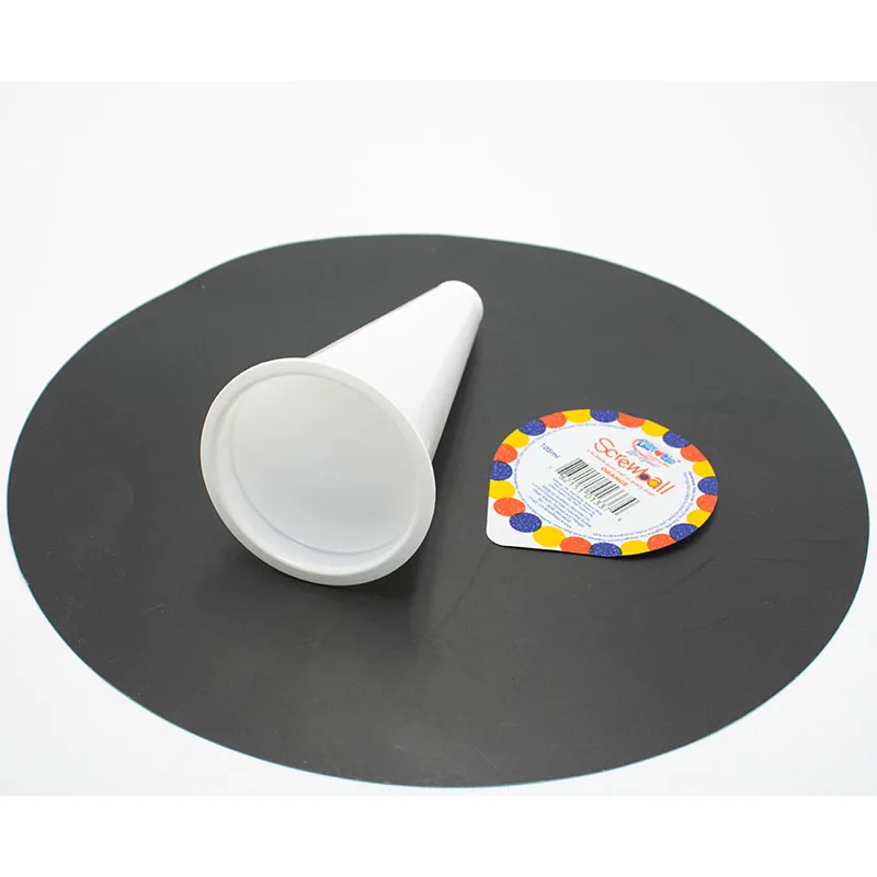 custom logo  round cup white  plastic ice cream cone with transparent lids