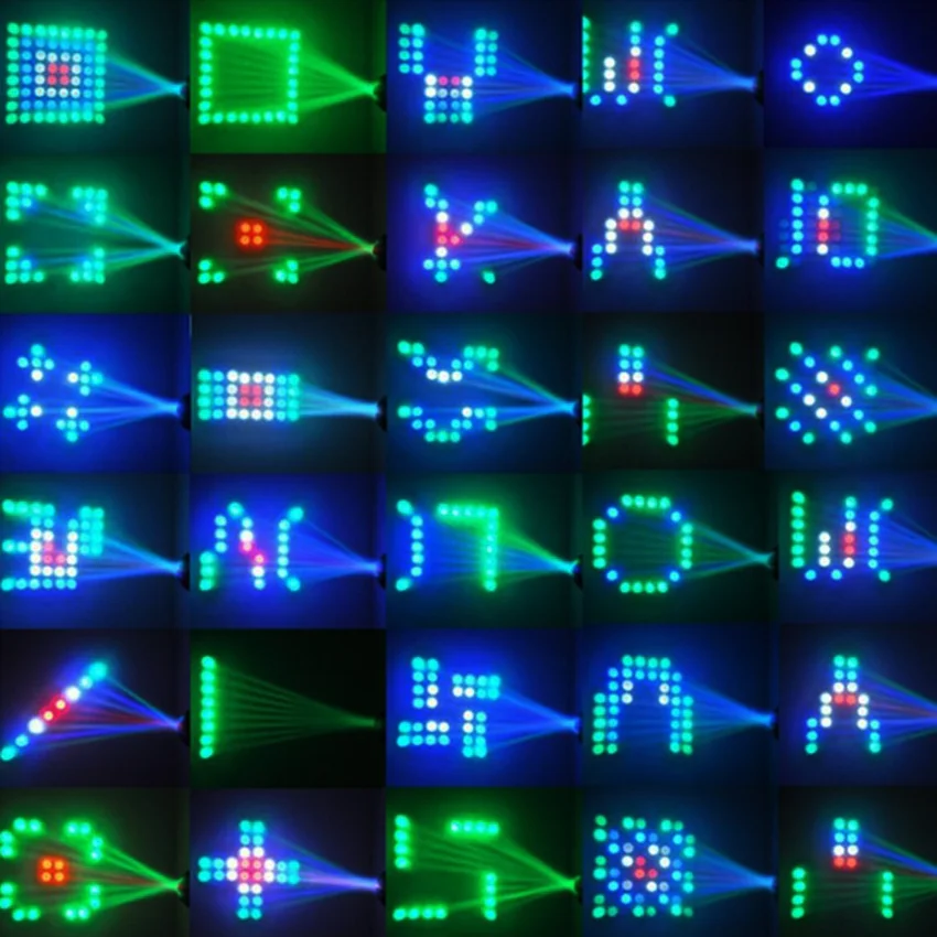 Sound Control 64pcs RGBW LED Airship Stage Light Projector DJ Disco Party Lights