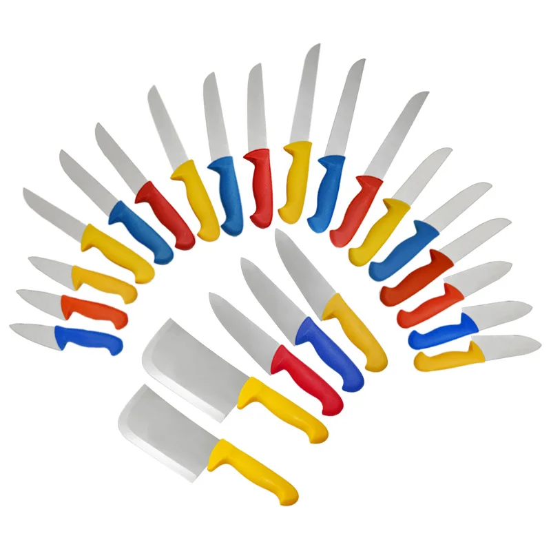 Factory Wholesale Slaughter Knife Stainless Steel Kitchen Boning Knife Butcher Knife With Colorful Plastic Handle