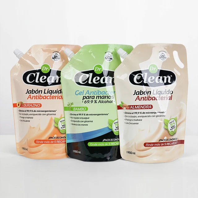 Plastic Liquid Washing Powder Packaging Bag Laundry Detergent Doypack spout pouch
