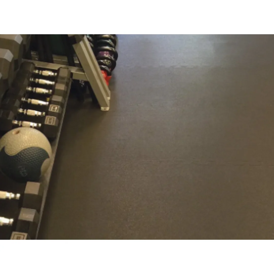 10 mm Thick Rubber Exercise Mat Gym Flooring Rubber Exercise Fitness Workout Equipment Floor Interlocking Puzzle Titles Matt