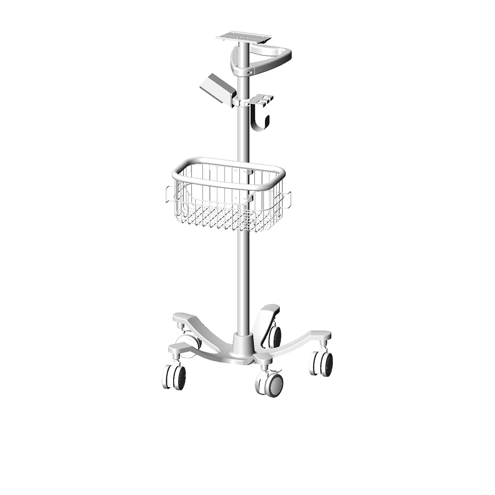 aluminium vital signs monitor transport medical furniture trolley  hand carts emergency hospital medical trolley