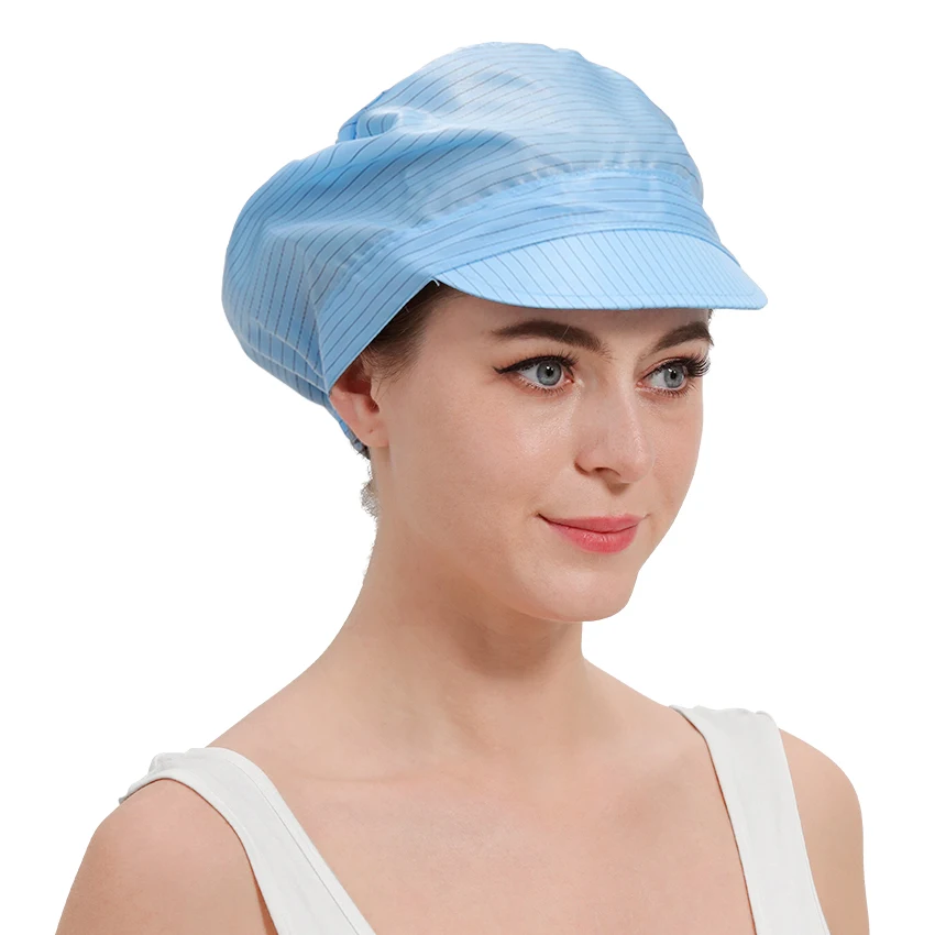 Wholesale Industrial Cleanroom Work Hat Factory ESD hat Antistatic Cap with Brim