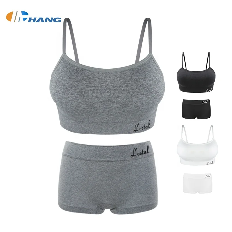 Fast delivery 2021 Free Sample Daily Sports Bralette Soft Seamless Yoga Bra and Boyshorts Sets