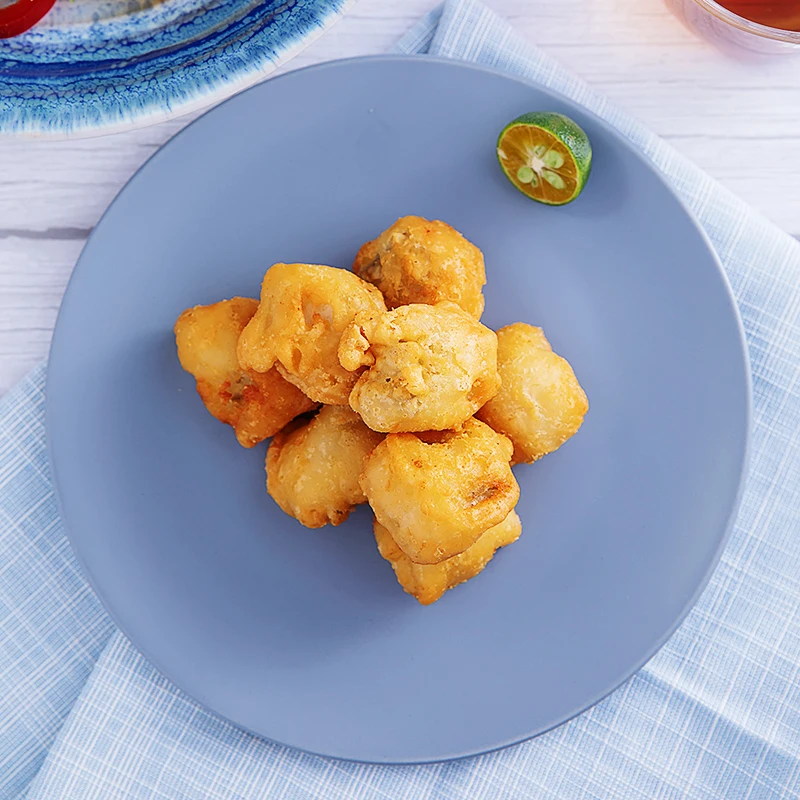 Garlic-Flavored Frozen Fried Fish Ball Crunchy Battered Halal Fish Ball