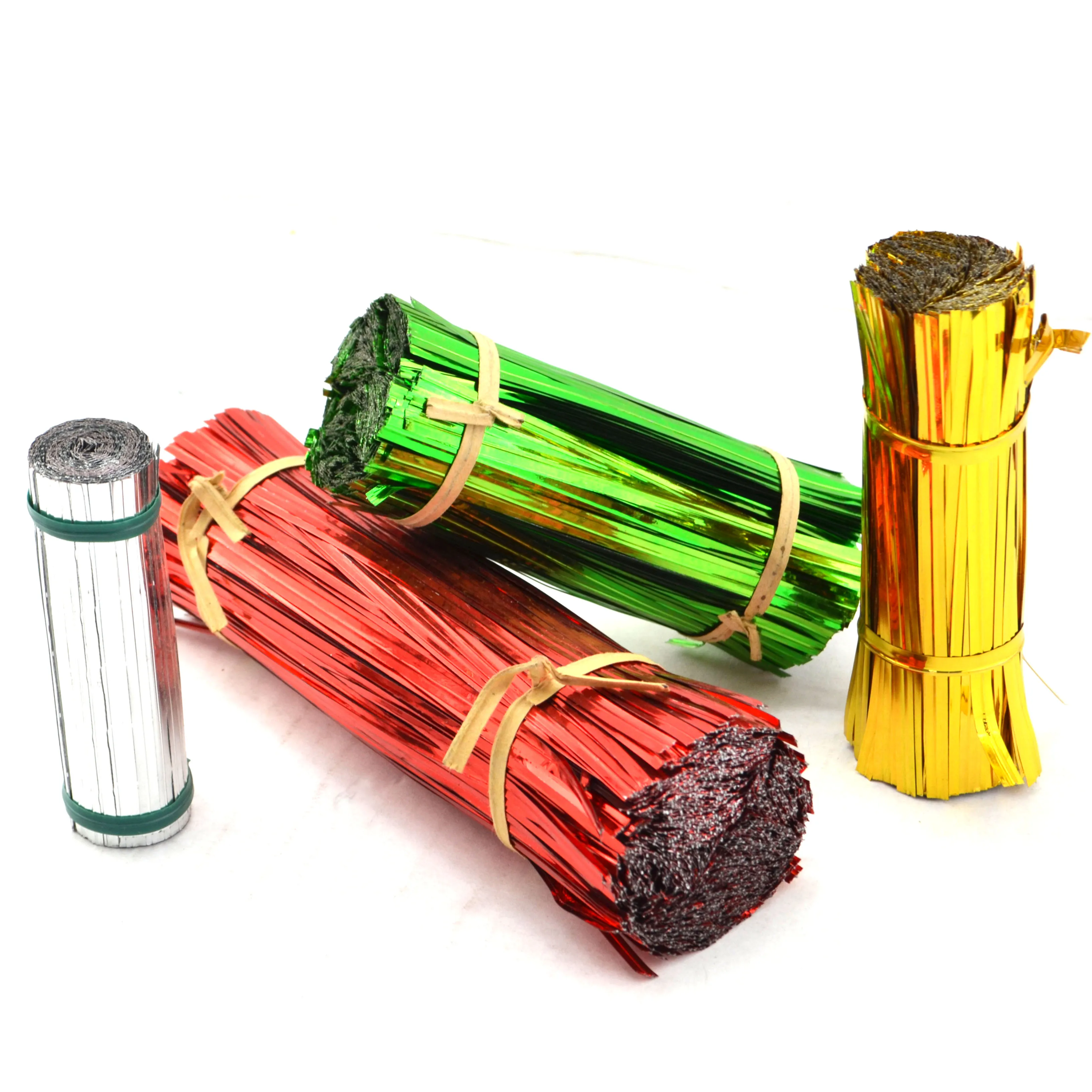 
8 cm gift bag packing wire tie plastic metallic twist tie 