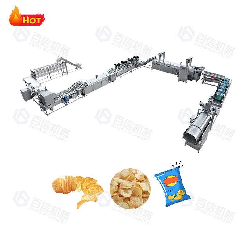 Baixin 30-1000 кг/ч Коммерческая автоматическая машина для жарки картофельных чипсов картофель фри картофельные чипсы производственная линия цена