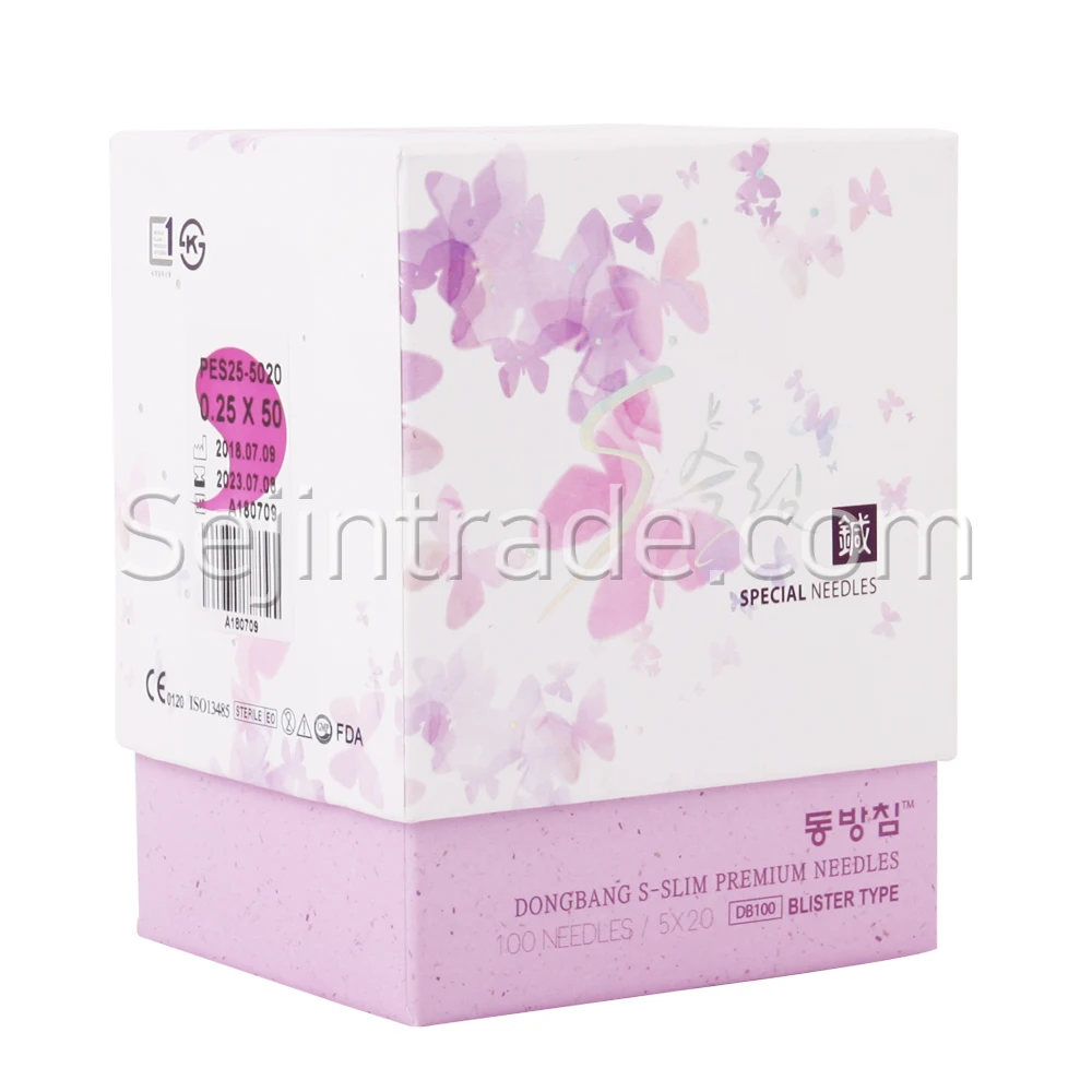 Acupuncture S-SLIM Needles Stainless Steel Dong Bang Acupuncture NEEDLE Slim DB100 (100 PCS/BOX) 1 Boxes 5 Years 0.25~0.30 Mm