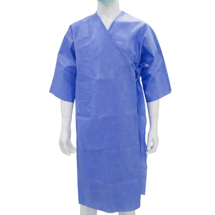
Kimono Urine Bag To Bed Export Oriented Unisex Gowns Disposable Short Sleeve Patient Gown 