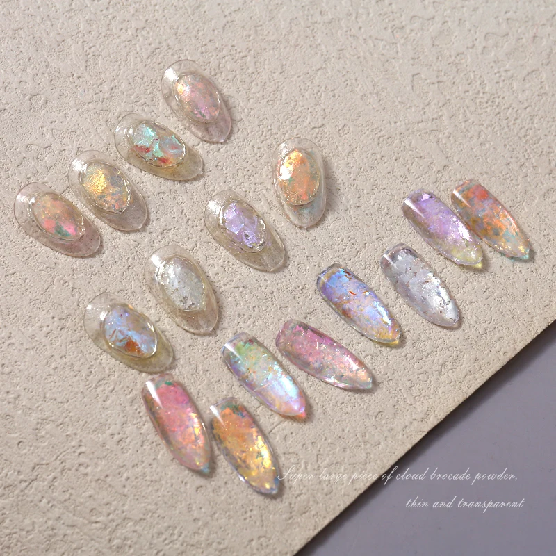 Ice Crystal Opal Sequins Nails Flakes Aurora Chameleon Pigment Chrome Glitter Powder