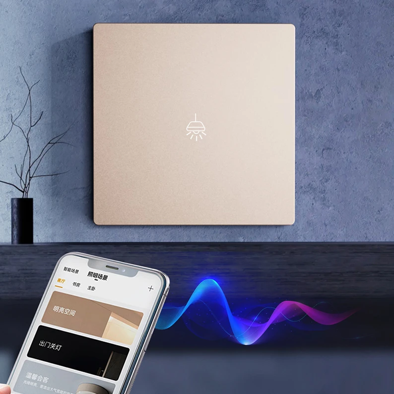 Wifi Smart Touch Wall Switch EU UK Standard RF 433 By App Control Smart Life and Tuya 220V