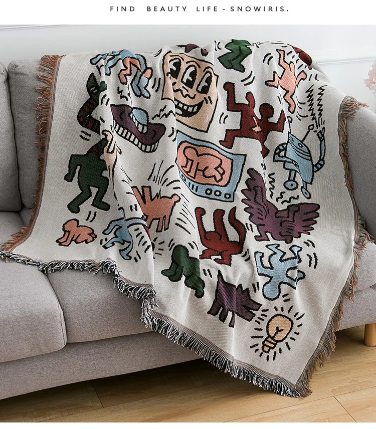 Nordic sofa cover cloth sofa cover towel graffiti master single sofa blanket decorative tapestry leisure blanket