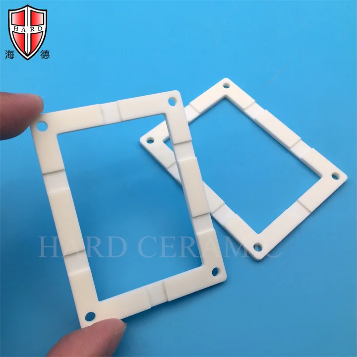 cnc machining high thermal conductivity 99.7% alumina ceramic holder support frame