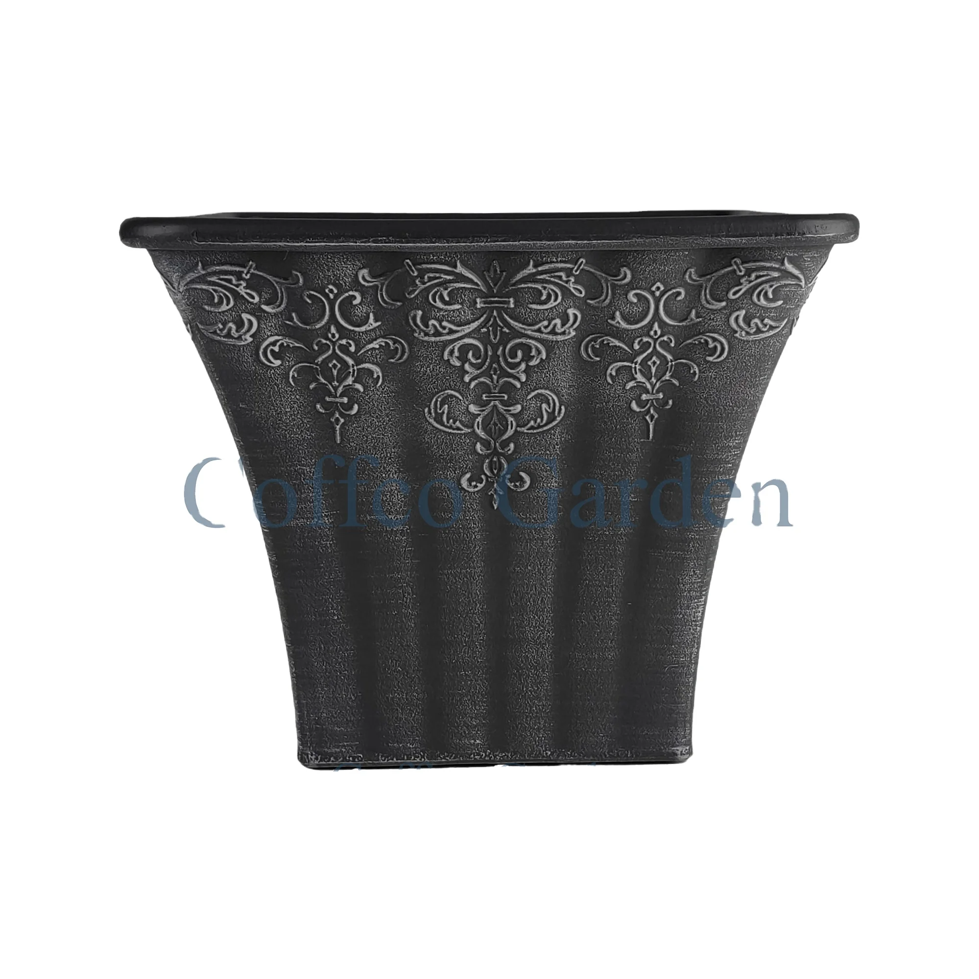 Factory Cheap Price Outdoor Vintage 10in Square Plant Plastic Planters Grow Crafts Flower Pot for Garden