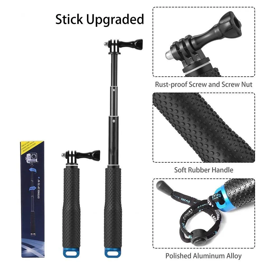 Водонепроницаемый алюминиевый 19 дюймов селфи-палка-монопод для спортивной экшн-камеры Go Pro 7 6 5 4 3 2 1 Экшн-камера