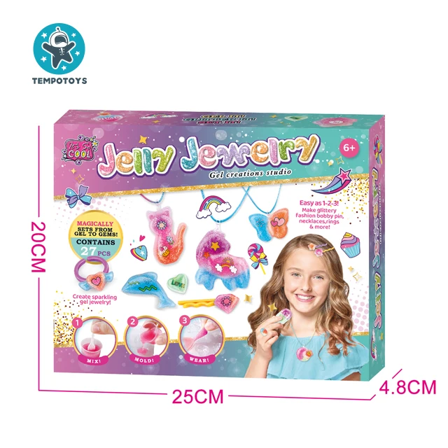 Tempo Toys Juguetes Pretend Play DIY Crystal Gel Magic Ornament Unicorn Stem Kids New Kid Toys For Girls Jewelry Sets