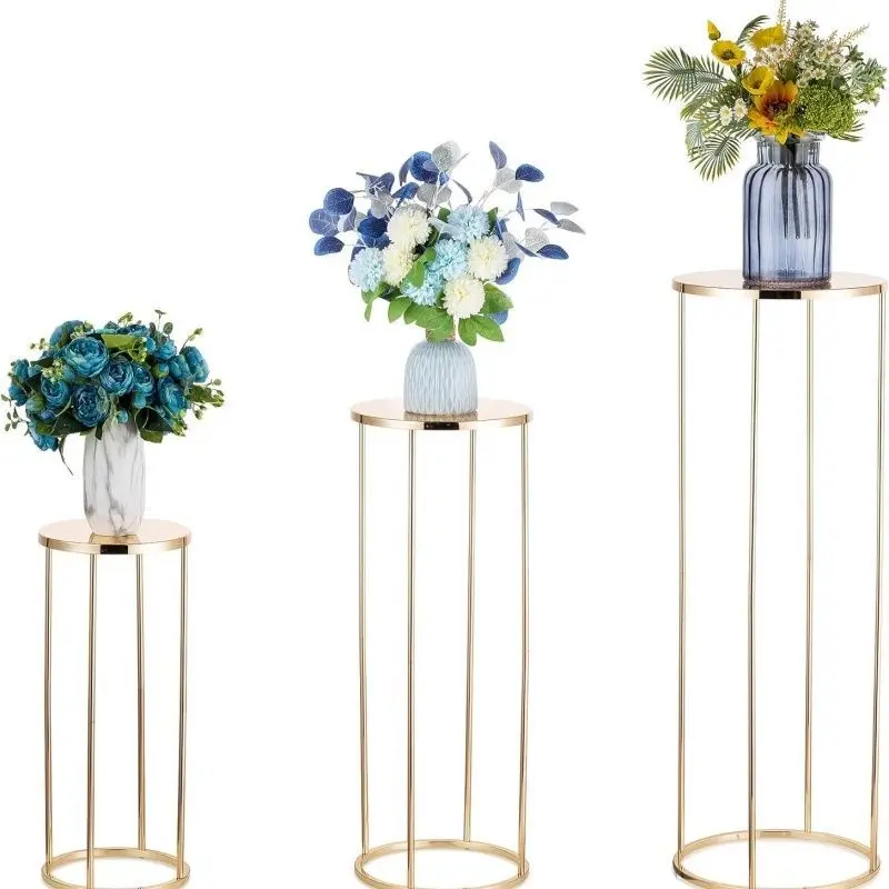 Gold Metal Flower Rack Wedding Flower Floor Vase Rack Wedding Road Guide Decoration Flower Stand