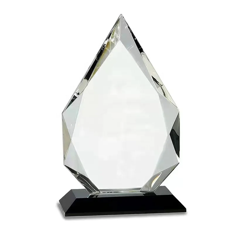 Ice Peak Wholesale K9 blank Crystal glass award trophy custom 3d laser Engrave Crystal Glass trophy plaques