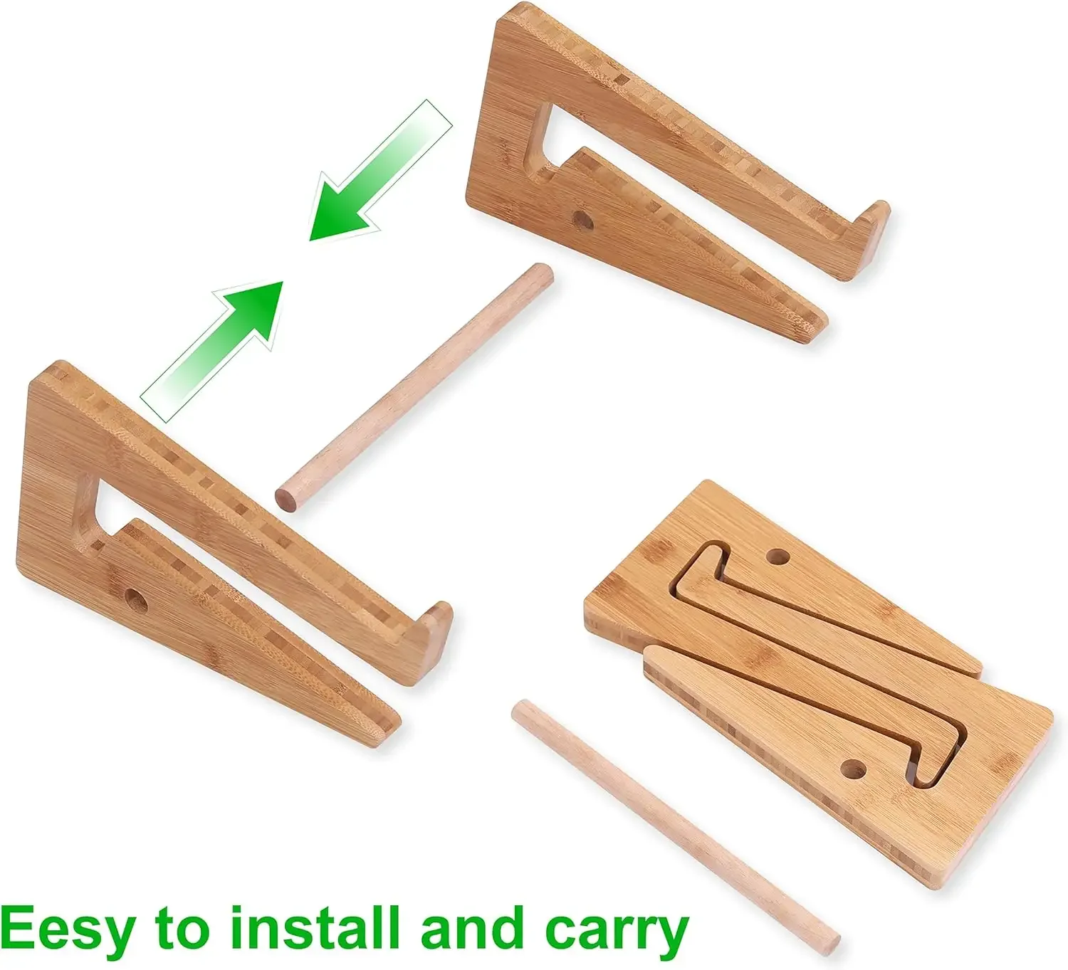Three Sizes Laptop Stand for Computer Desk Bamboo Compatible Rack with Phone Holder Monitor Riser Note Book Storage for office