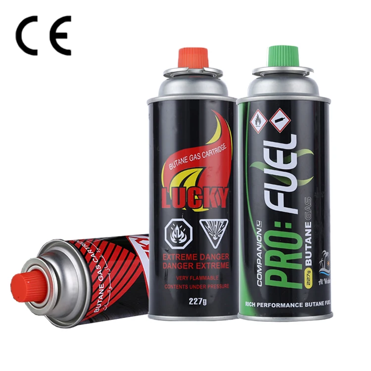China korea MSDS camping gas stove refill 190g 220g 250g butane gas cartridge