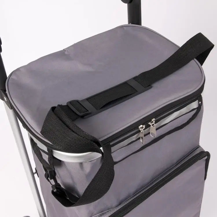 Factory Hot Sale Aluminium Alloy Foldable Shopping Cart Trolley 2 Wheels Shopping Mall Trolley