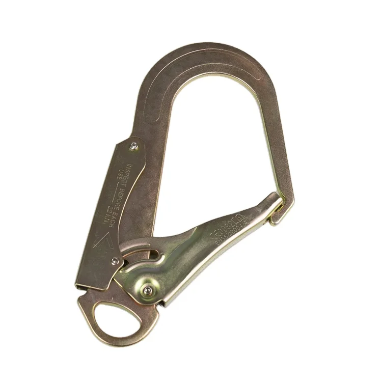 22kn large snap hook Forged heavy-duty safety rings chain and sliding hooks 23kn Auto Locking Safety Large Scaffold Hook For Fall Protection
