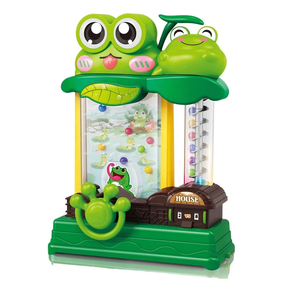 Kids Educational Toys Learning Children Plastic Frog Eating Bean Catch Balls Musical Game Machine Board Toy