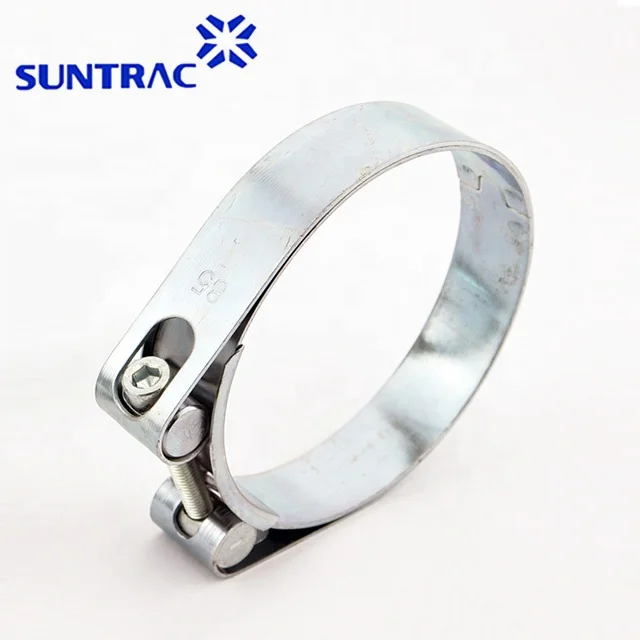 Single T-bolt double bands heavy duty with soild nut 304/316 stainless steel super pipe clamp/hose clamp
