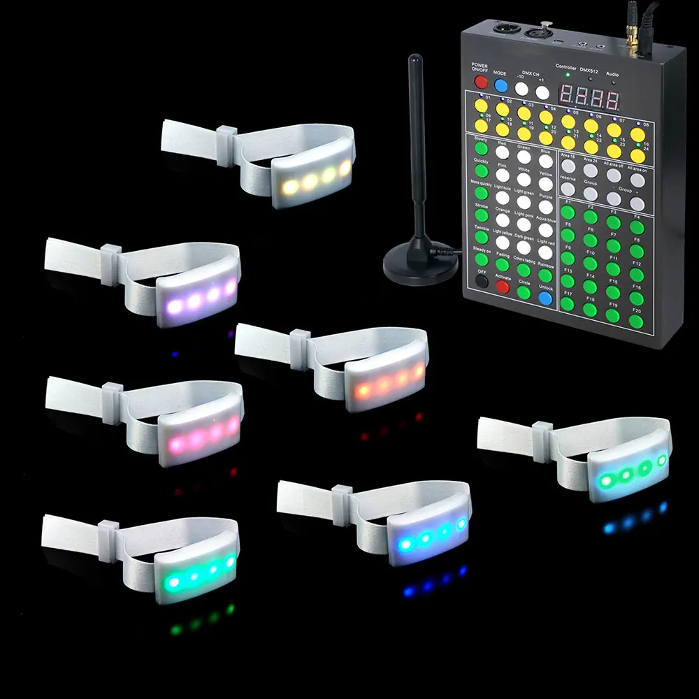 Ismart 4 светодиода 433 МГц DMX пульт дистанционного управления RGB светодиодный браслет для ночной спортивной встречи