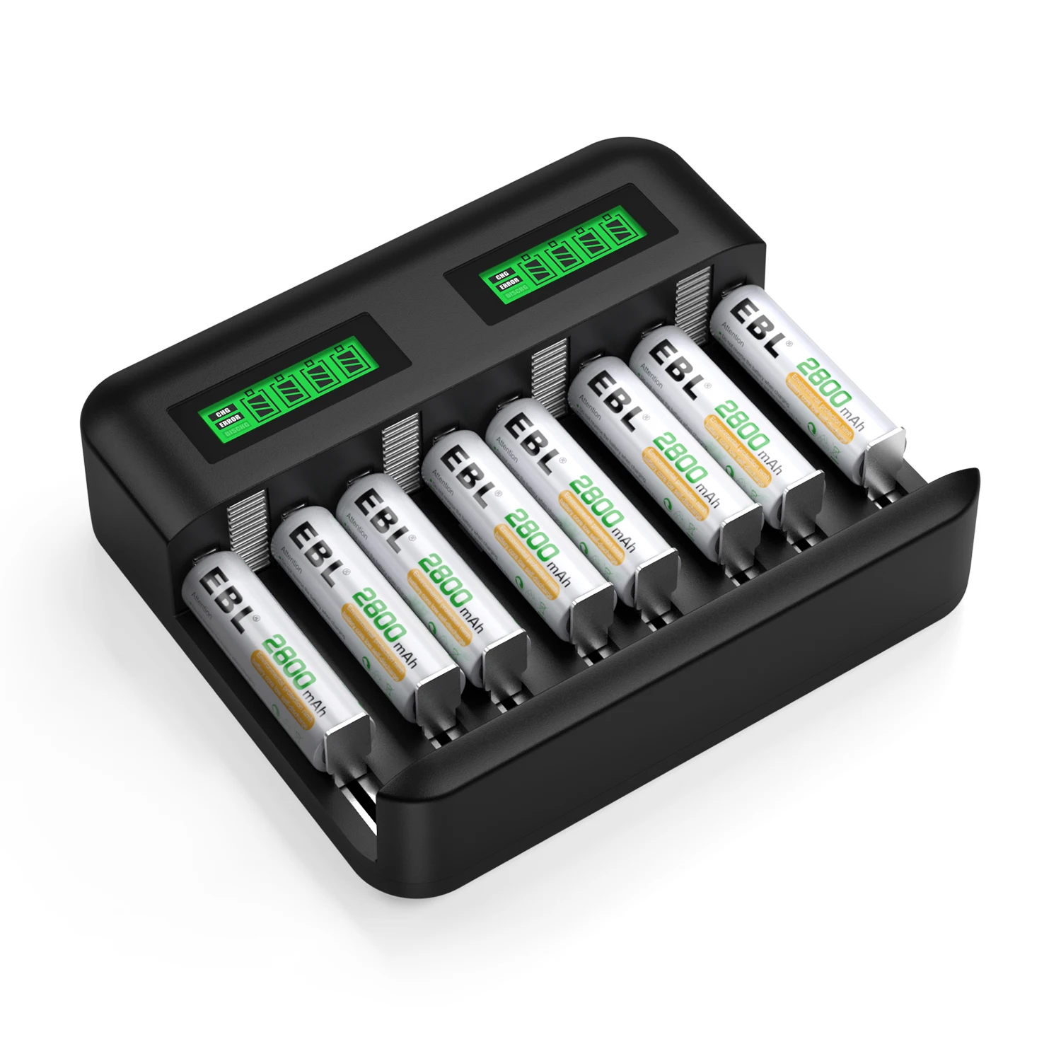 EBL LCD двойное умное портативное зарядное устройство для AA/AAA/C/D батареи с 1 2 В NiMH аккумуляторная батарея 2800 мАч комбо