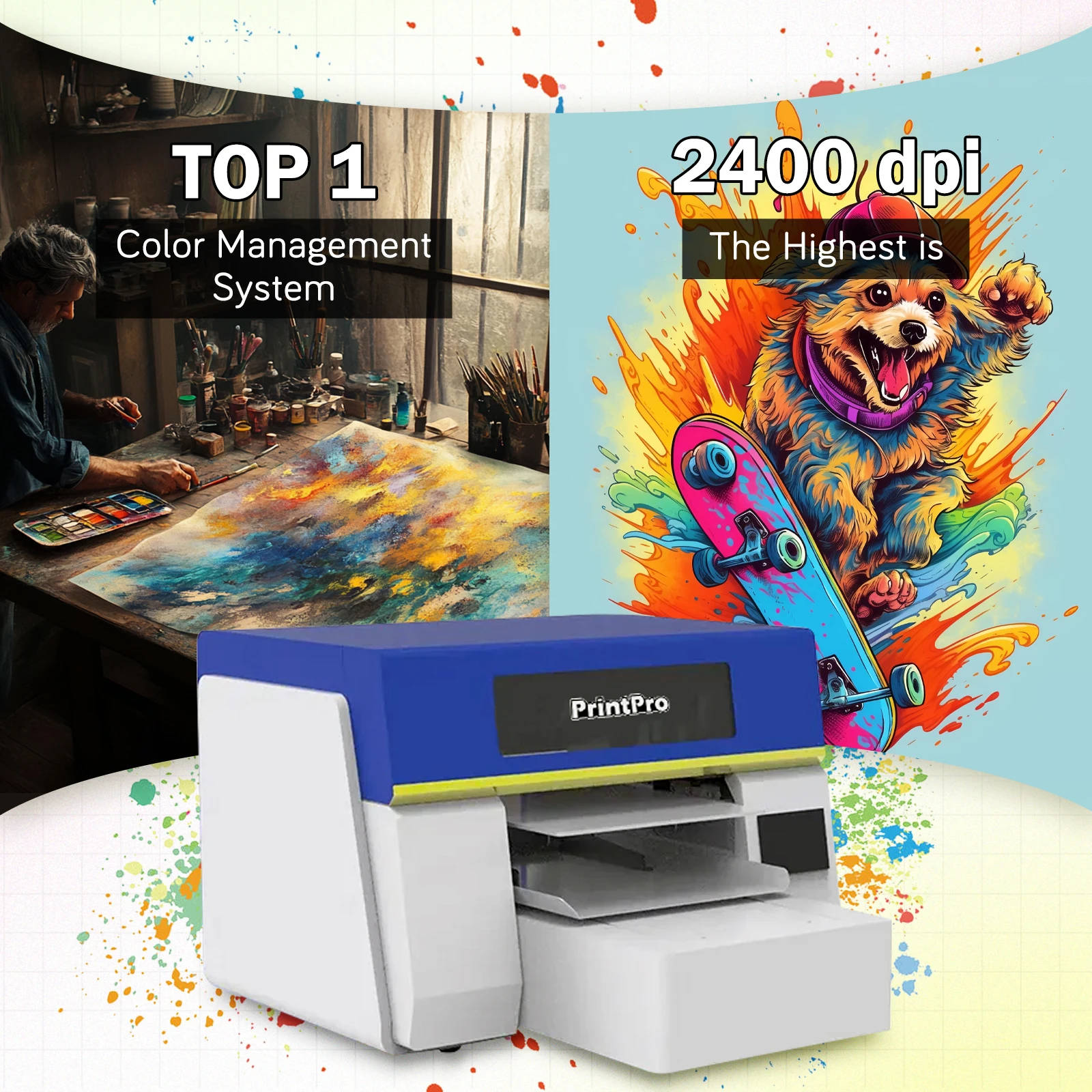 PrintPro 24 дюйма 60 см 13x19 Imprimante 4 головки 8 головок 3d a3 + a2 Dtf Dtg Принтер I3200 все в одном с сушилкой и