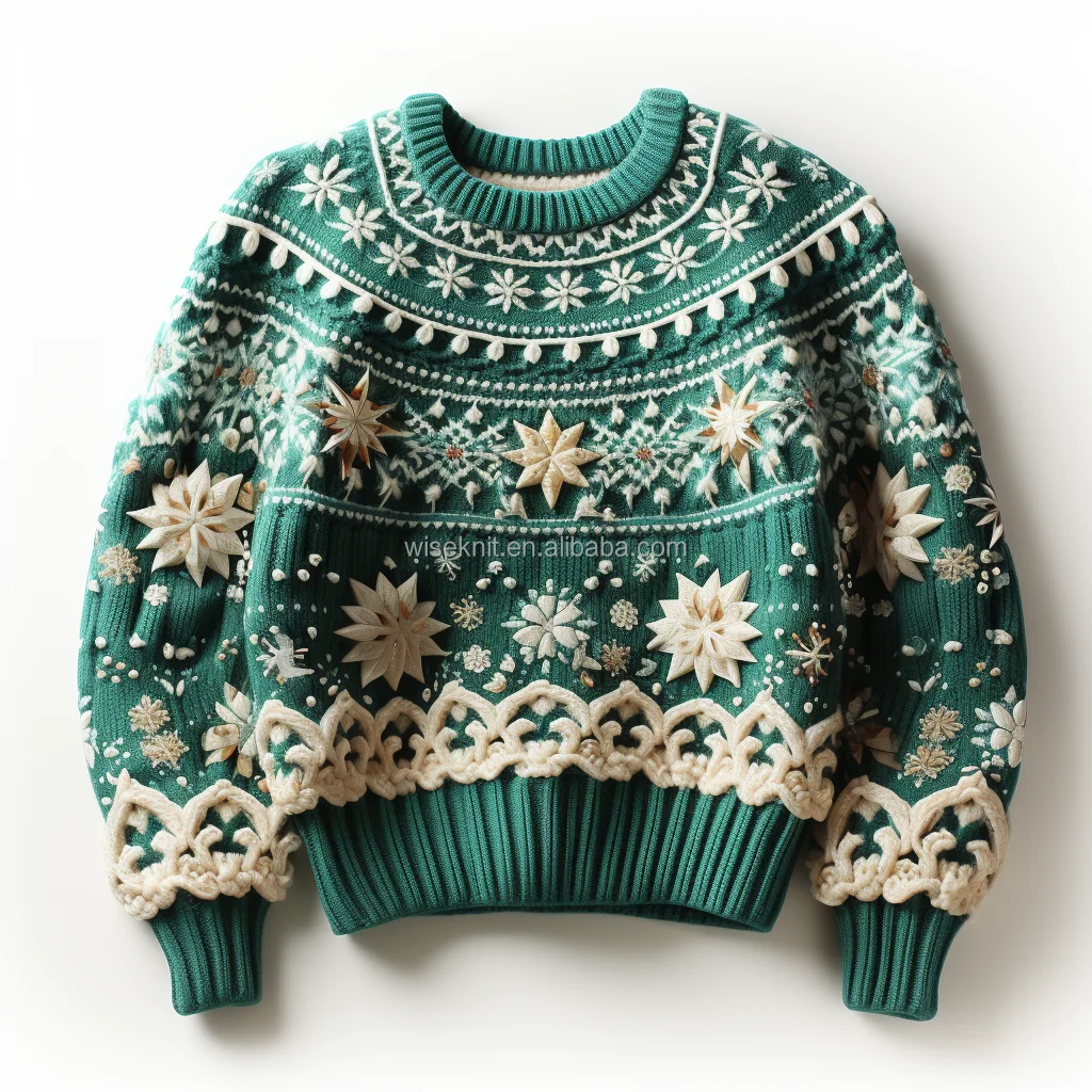 Custom Logo Christmas Men Sweater Jacquard letter knitwear men Crew neck pullover casual winter men Knitted tapestry sweater