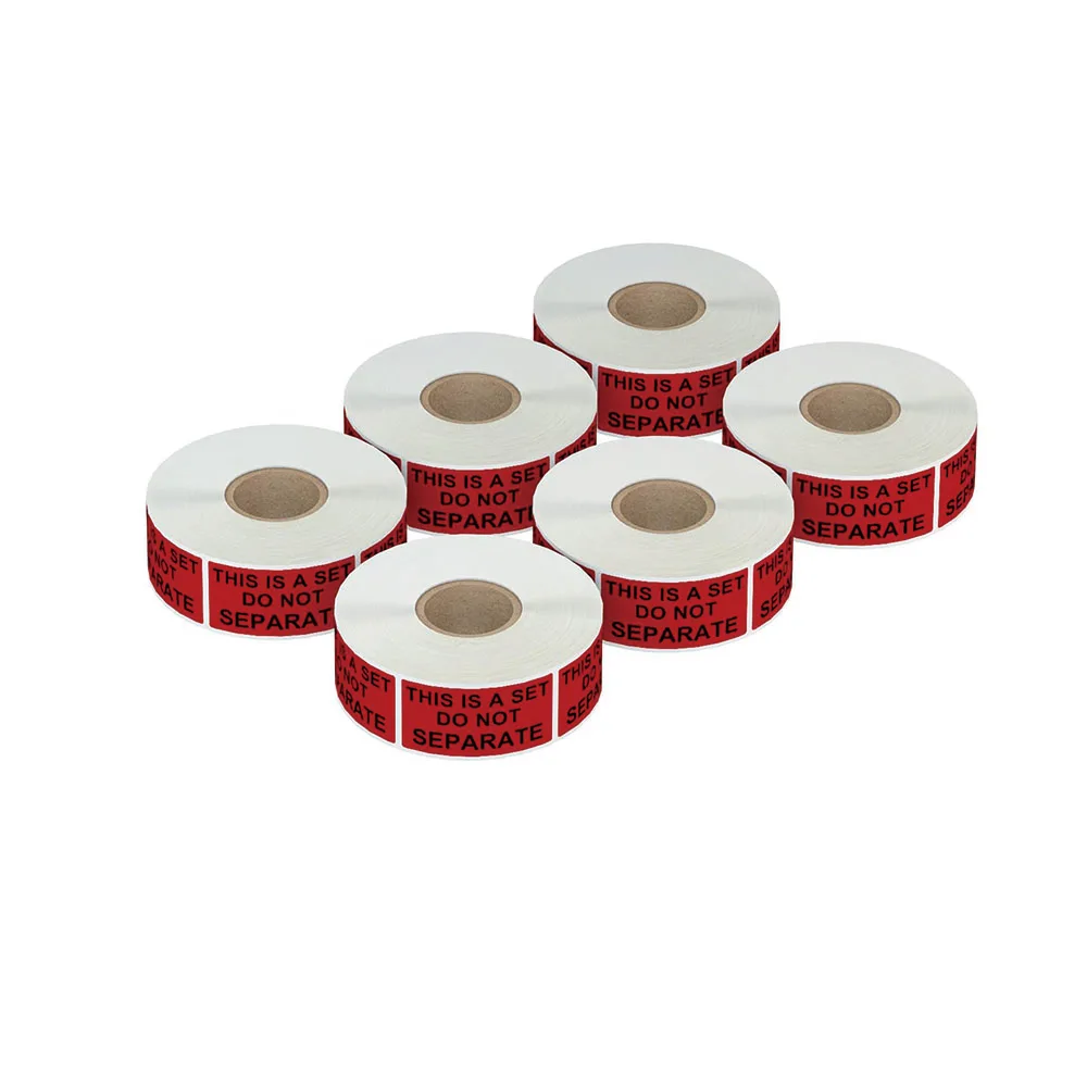 Dark Red Warning Label This Is a Set Do Not Separate Fluorescent Red FBA Packing Labels Permanent Adhesive Shipping Labels