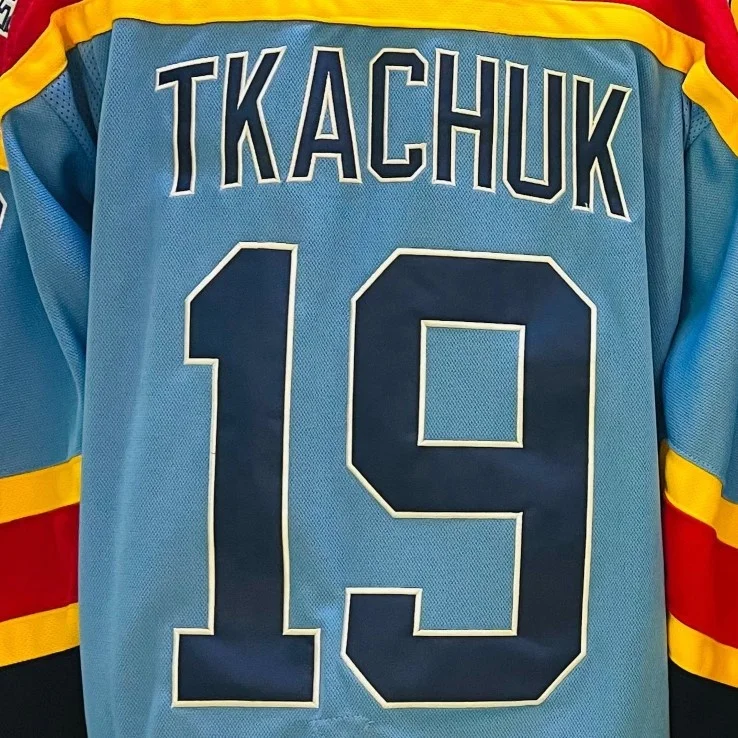 Ready to Ship Florida Matthew Tkachuk Powder Blue Reverse Retro 2.0 Best Quality Stitched Hockey Jersey