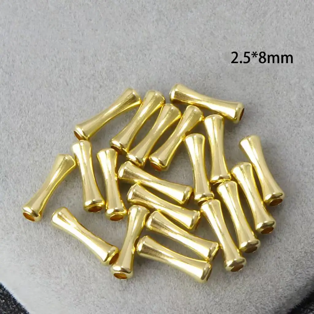 18K Gold Beads for Jewelry Making Spacer DIY Pearl Accessories Component Findings