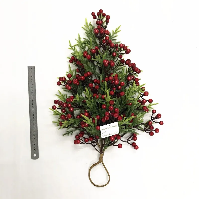 Christmas rattan  tree Red fruit decorative rattan Christmas Red fruit rattan  tree pendant hanging wreath christmas wreath