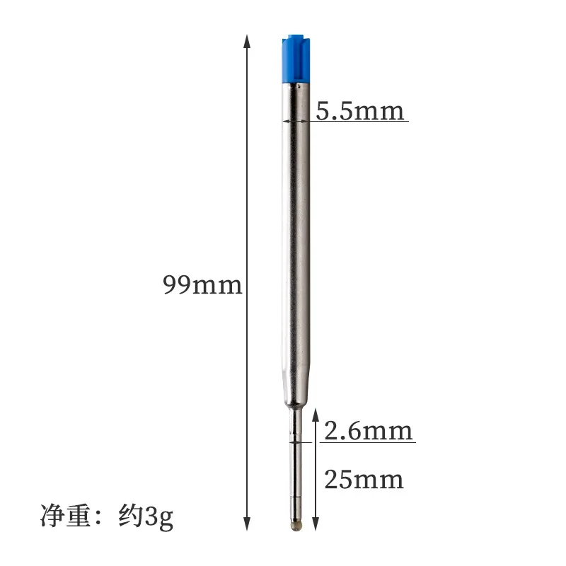 Wholesale smooth writing black blue metal ball pen ballpoint pen ink refill