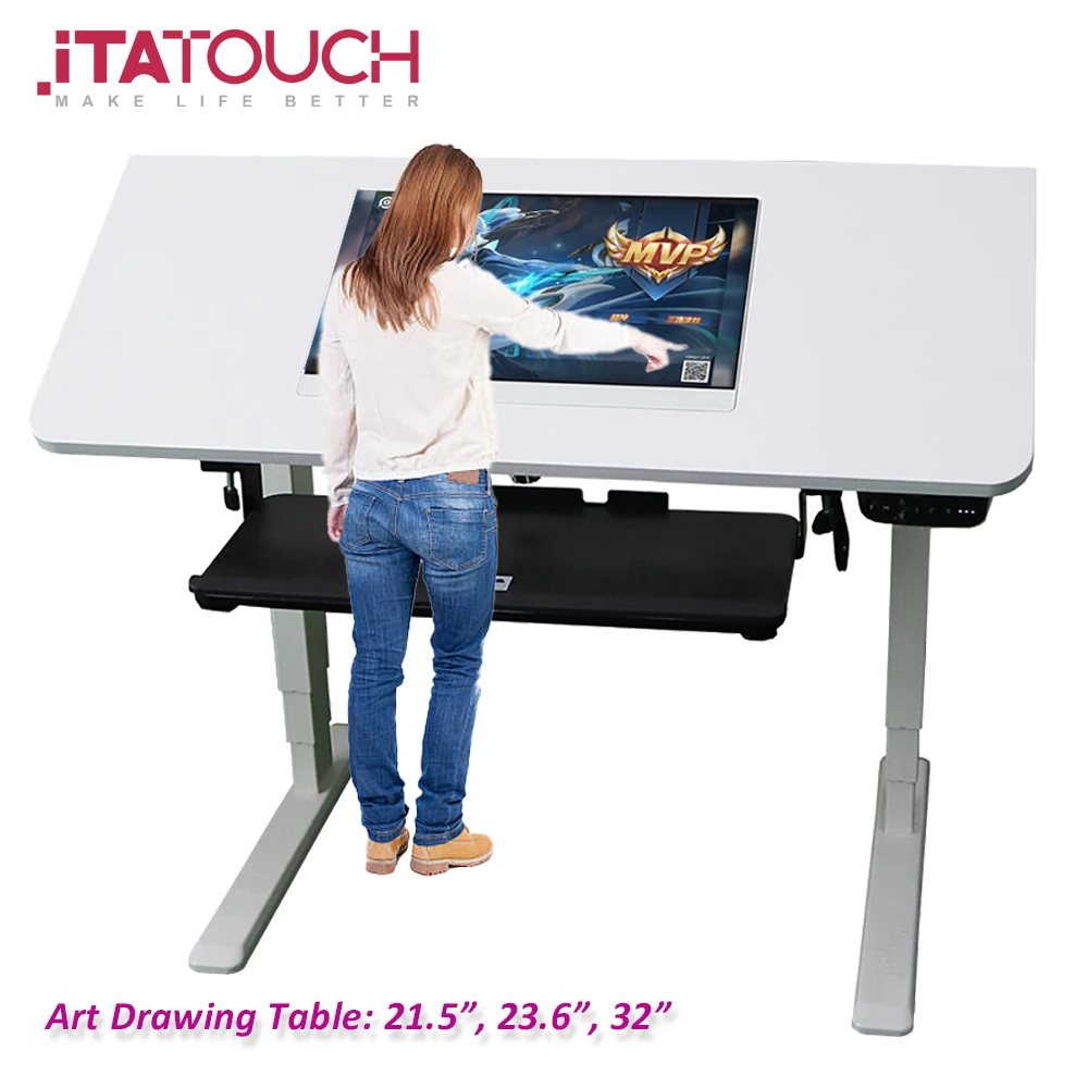 High Performance 21.5 inch Tiltable Lift Smart Tablet Podium Smart Digital Educational Smart Lectern Art Painting Podium