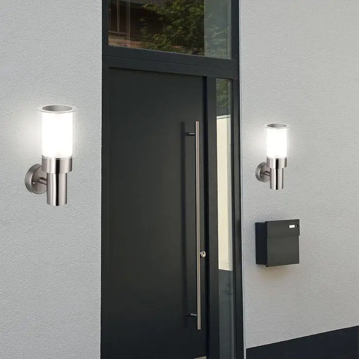 Modern stainless steel waterproof torch shape garden e27 15w outdoor wall lantern exterior light