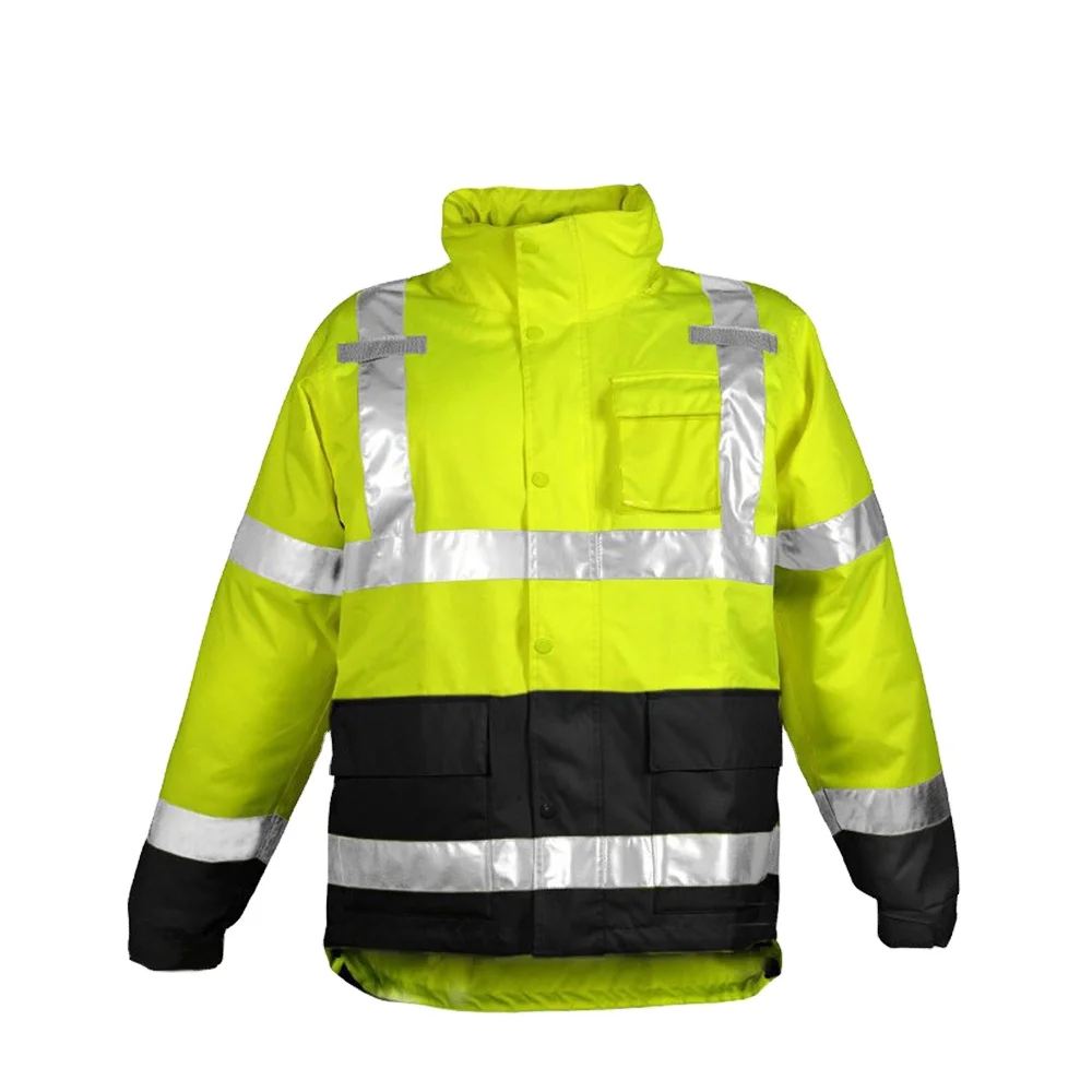 Hi visibility winter jacket for the construction